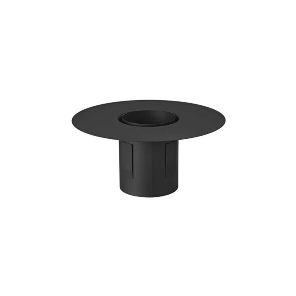 Afdekplaat + Nisbus 20 Cm Zwart Staal 2mm Ø130 mm
