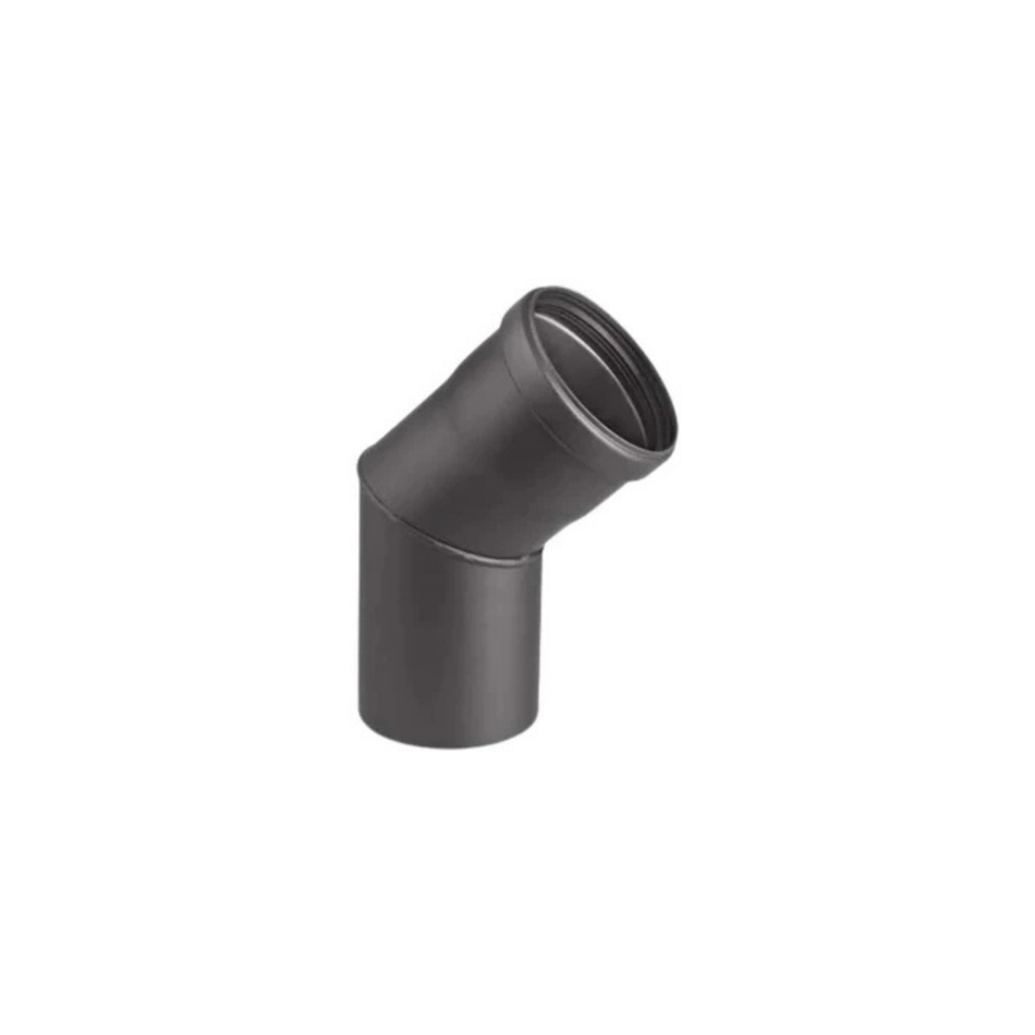 Bocht 45° Zwart Pellet Ø80 mm
