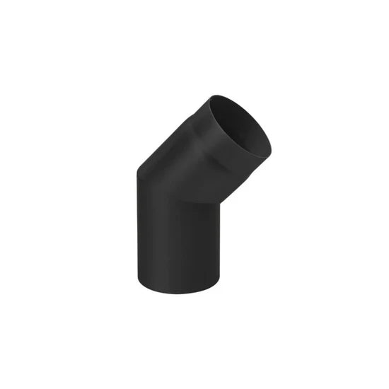 Bocht 45° Zwart Staal 2mm Ø150 mm
