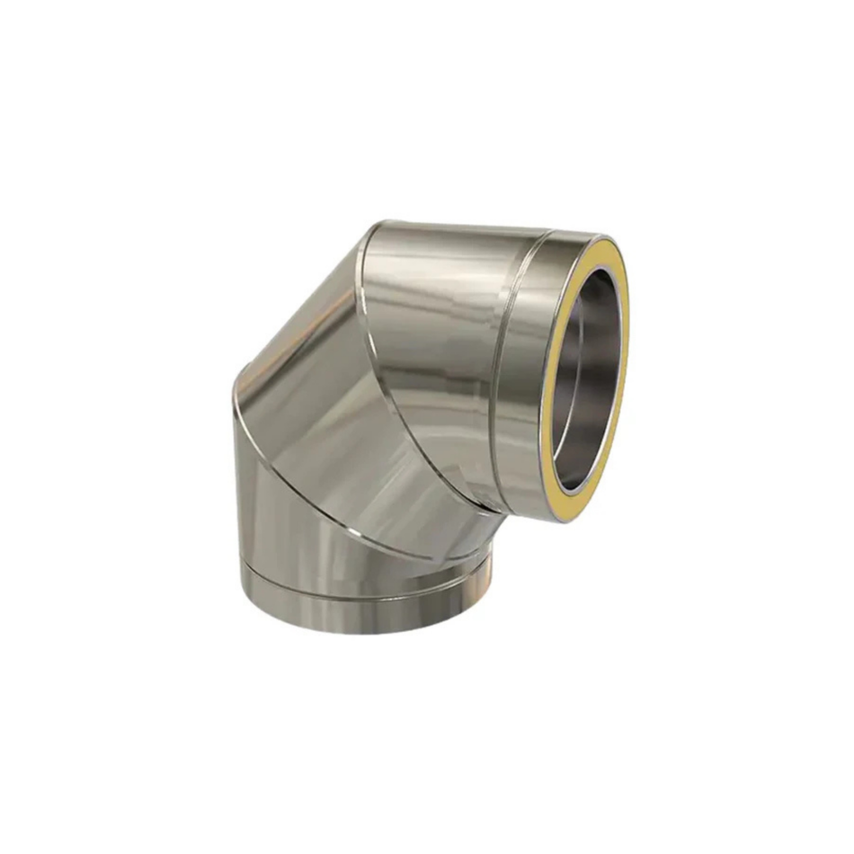 Bocht 90° | TBV Dubbelwandig RVS Ø125 mm