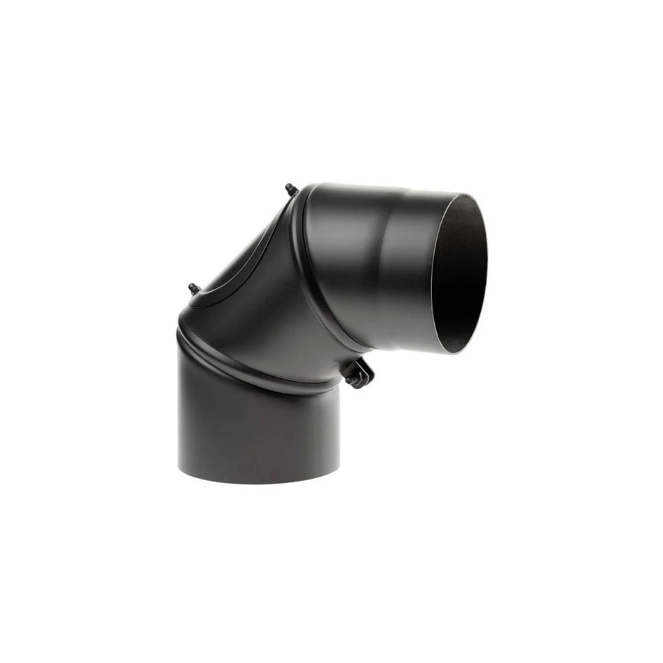 Bocht 90° Verstelb Zwart Staal 2mm Ø130 mm