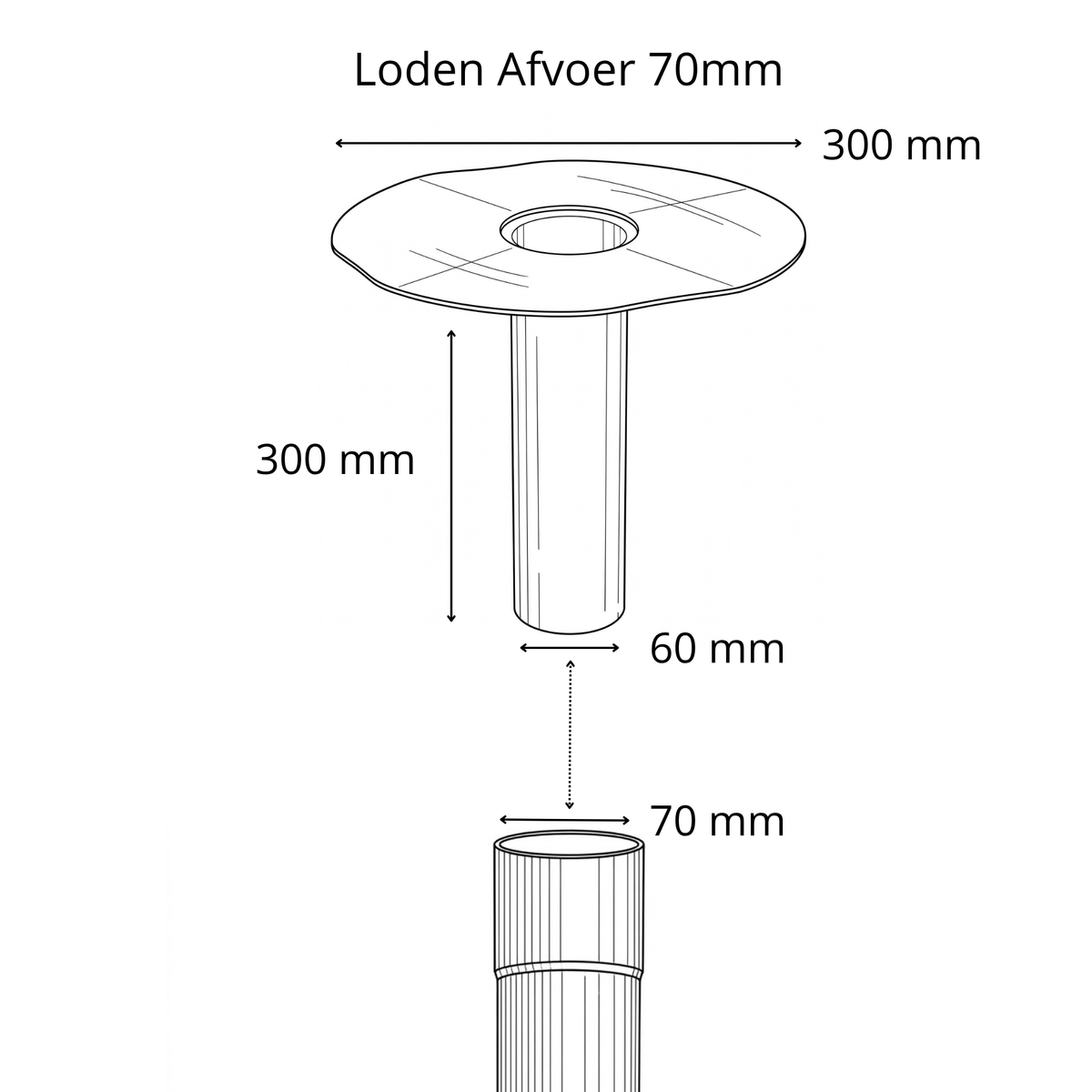 Loden Afvoer Mo 70mm