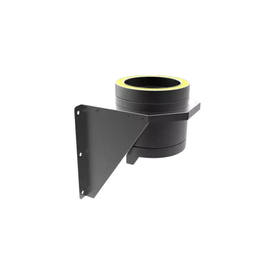 Muurondersteuning Ral9004 Dubbelwandig Ø150 mm