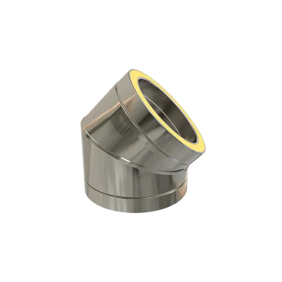 Bocht 45° | TBV Dubbelwandig RVS Ø125 mm
