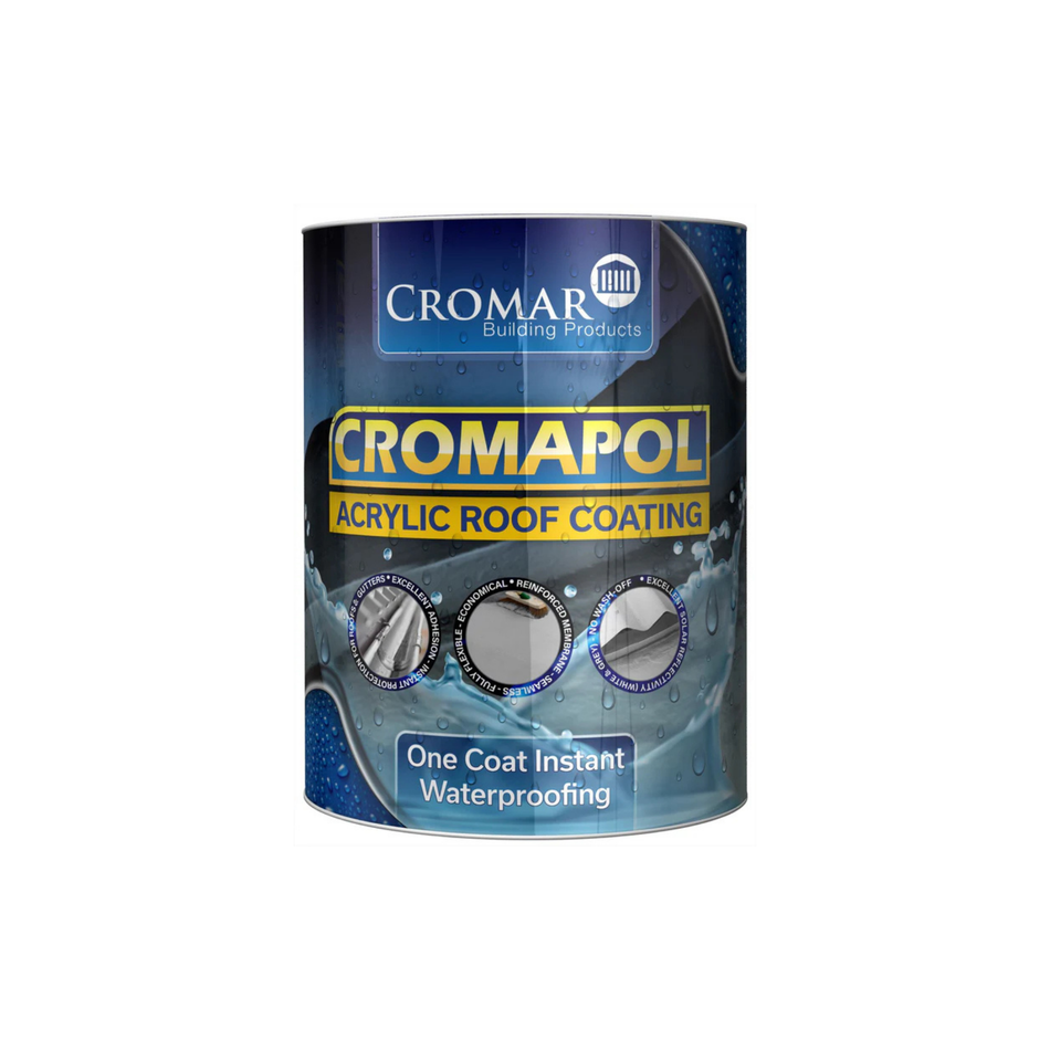Cromapol met Vezels 5kg Zwart (Ca. 5 m2) Dak en goot coating