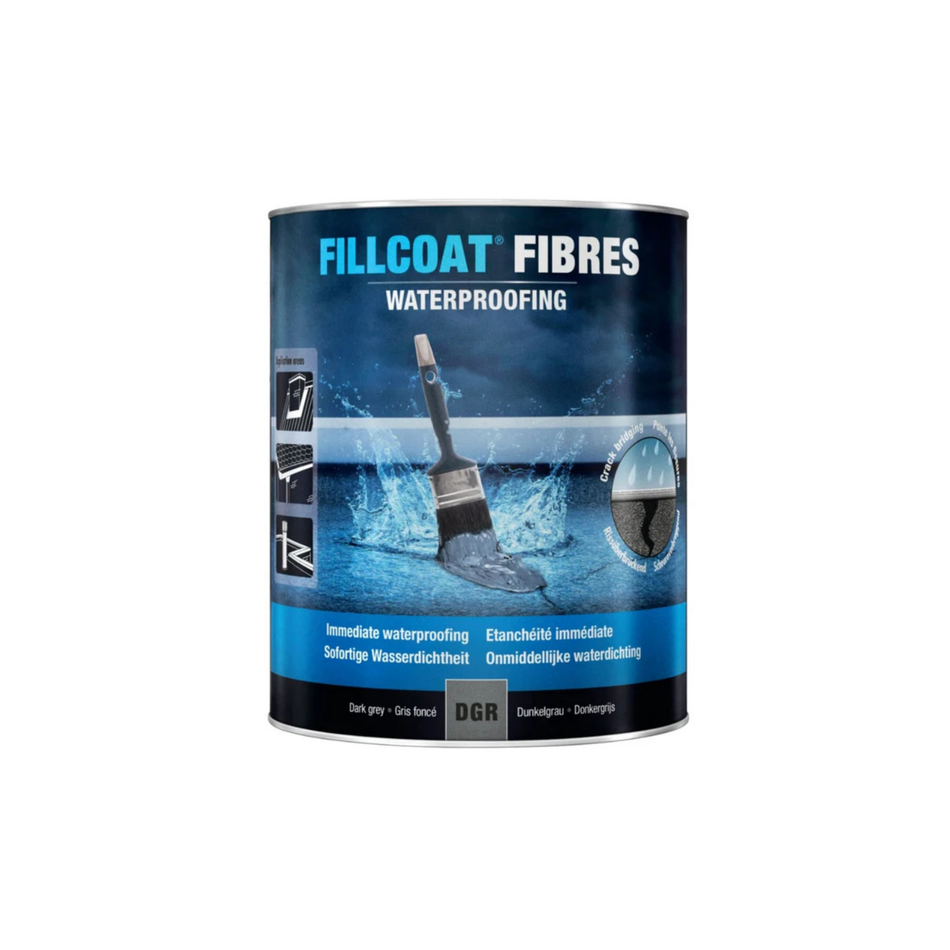 Rust-Oleum Fillcoat Vezels Donkergrijs 5 Liter (Ca 5 M2)
