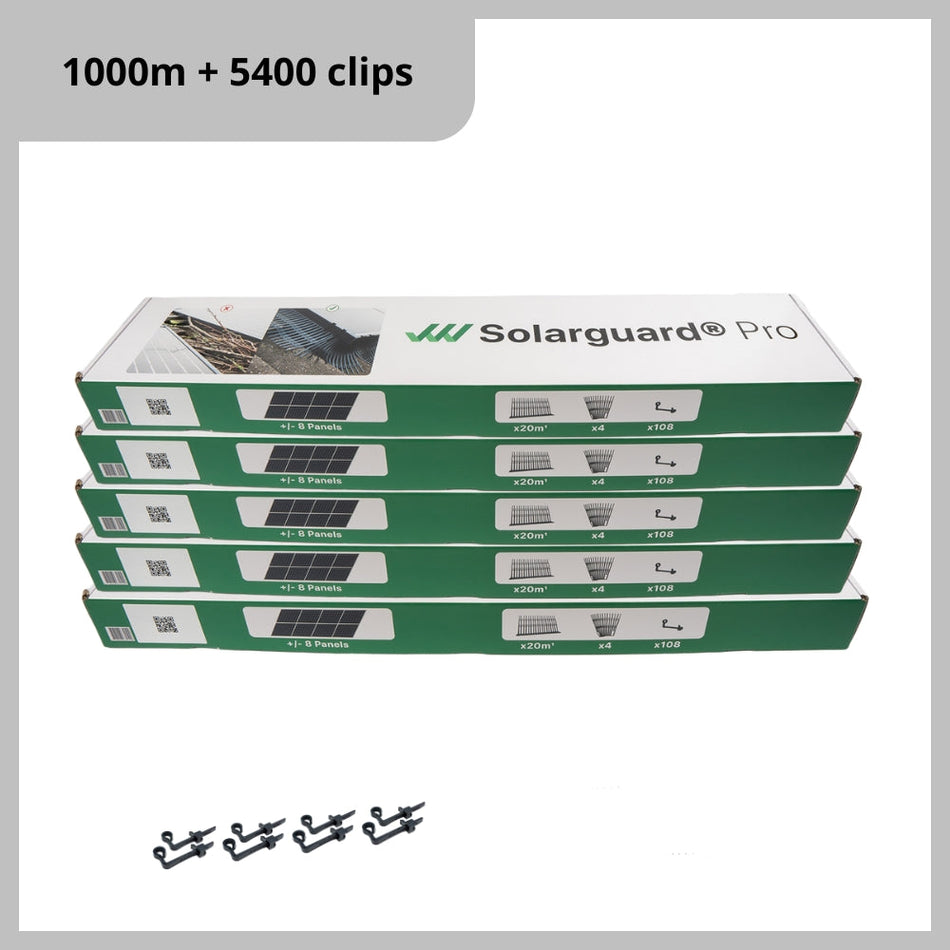 Solarguard® Pro Pakket Zilver 1000 Meter + 5400 Clips