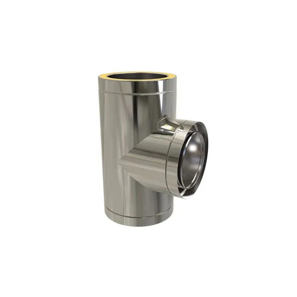 T-Stuk 90° | TBV Dubbelwandig RVS Ø100 mm