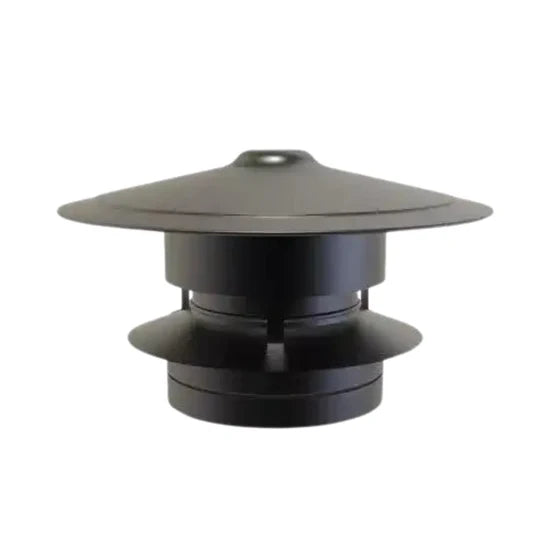Trekkap Anti Valwind Ral9004 Dubbelwandig Ø150 mm
