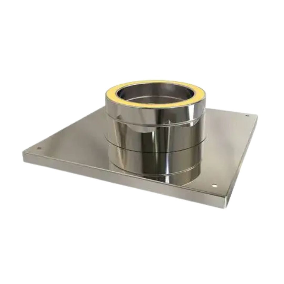 Gevel/Vloer Doorvoer DW/DW Ø80 mm | TBV Dubbelwandig RVS Ø80 mm