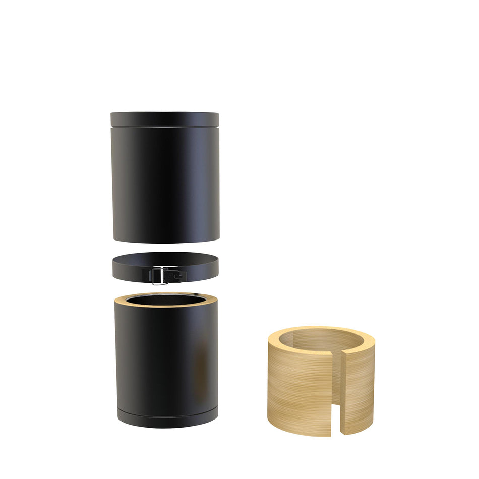 Paspijp 25-35 Cm | Zwart (Ral9004) | Ø150 mm | Dubbelwandig
