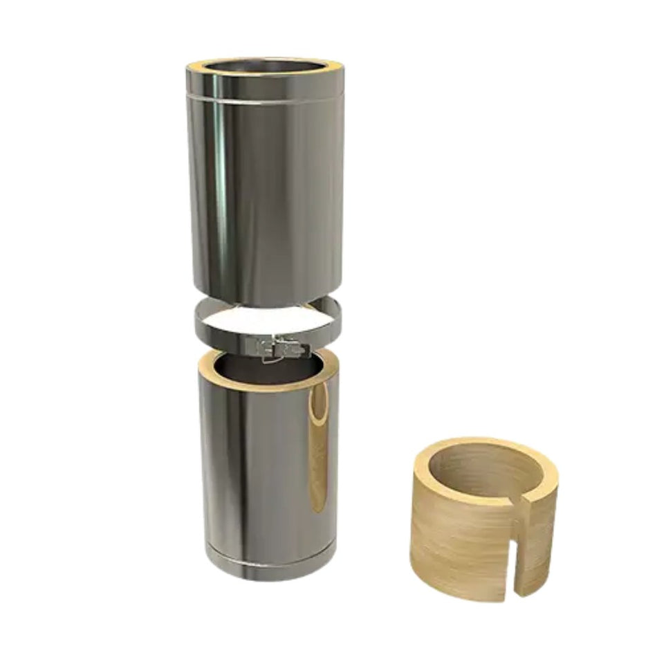 Paspijp 35-50 Cm | TBV Dubbelwandig RVS Ø200 mm