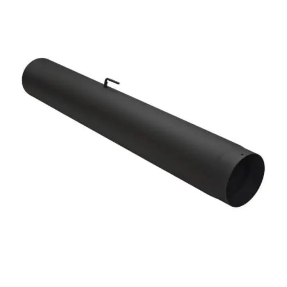 Pijp 100 Cm + Klep Zwart Staal 2mm Ø130 mm