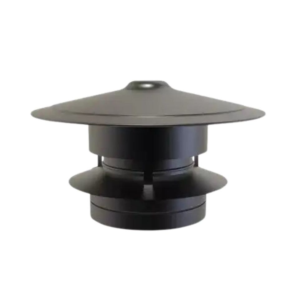 Trekkap Anti Valwind Ral9004 Dubbelwandig Ø125 mm